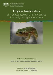 Frogs as bioindicators - Land and Water Australia
