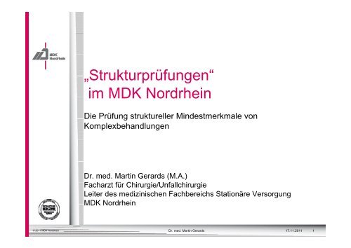 Dr. Martin Gerards - MDK Bayern