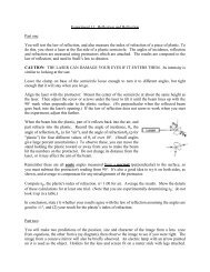 Experiment 11: Reflection and Refraction Part one: You will ... - Faculty