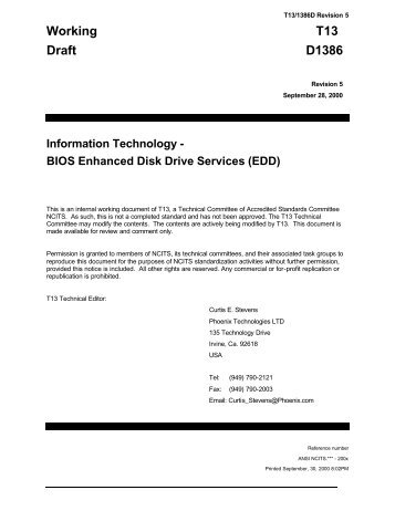 BIOS Enhanced Disk Drive Services (EDD) - Singlix web site