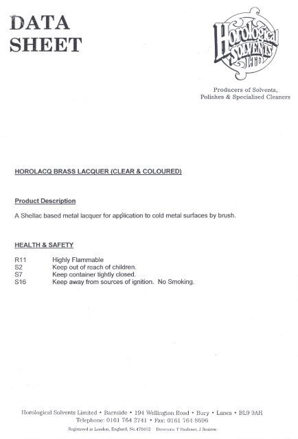 ATA SHEET - Cousins UK