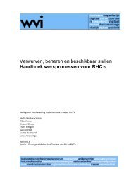 Handboek werkprocessen voor RHC's Verwerven, Beheren en ...