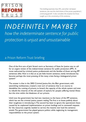 How The Indeterminate - Prison Reform Trust