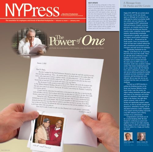 January 2010 NYPress - New York Presbyterian Hospital
