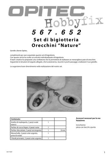 Set di bigiotteria Orecchini âNatureâ - Opitec.com