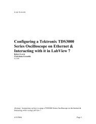 Configuring a Tektronix TDS3000 Series Oscilloscope on Ethernet ...