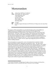 Memorandum - San Francisco Estuary Partnership