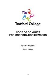 CODE OF CONDUCT FOR CORPORATION ... - Trafford College