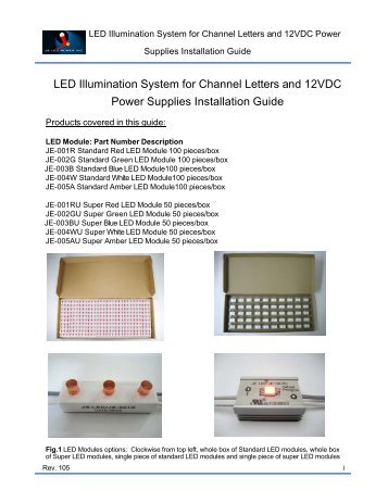 LED Illumination System for Channel Letters and 12VDC Power ...