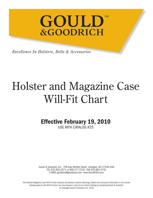 Holster Fit Chart