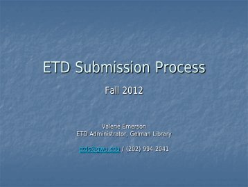 ETD Submission Process - GW Libraries