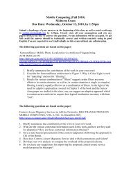 Mobile Computing (Fall 2010) Midterm Exam Due Date ... - IMPACT