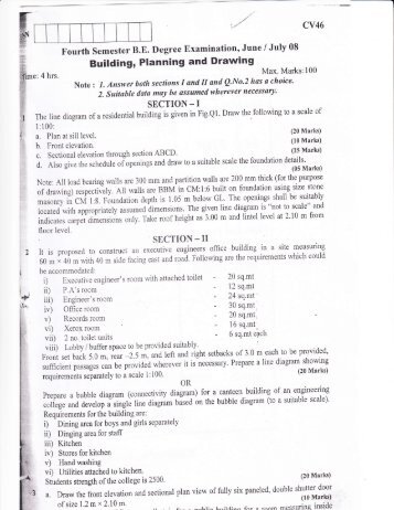 Building, Planning and Drawing a. Plan at sili level. b. Front elevation.