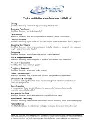 Topics and Deliberation Questions: 2009-2010 - Deliberating in a ...