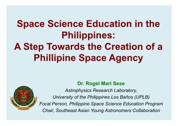 Space Science Education in the Philippines: A Step ... - APRSAF