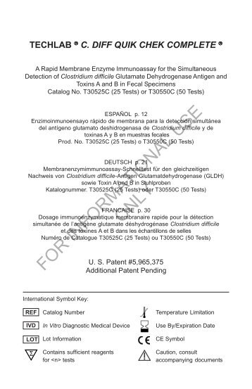 TECHLAB C. DIFF QUIK CHEK COMPLETE Inverness 11-2009.pmd