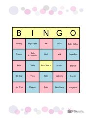 Baby Shower Bingo (10 game cards) - Giftypedia