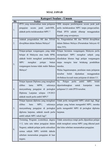 FAQ berkaitan MPU