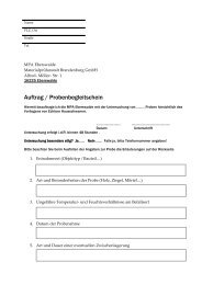 Auftrag / Probenbegleitschein - MPA Eberswalde