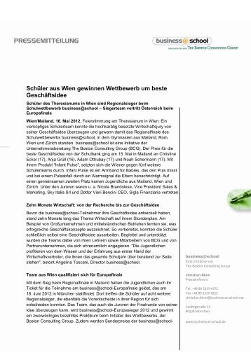 Die Pressemeldung als PDF - business@school