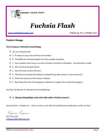 Fuchsia Flash - Northwest Fuchsia Society