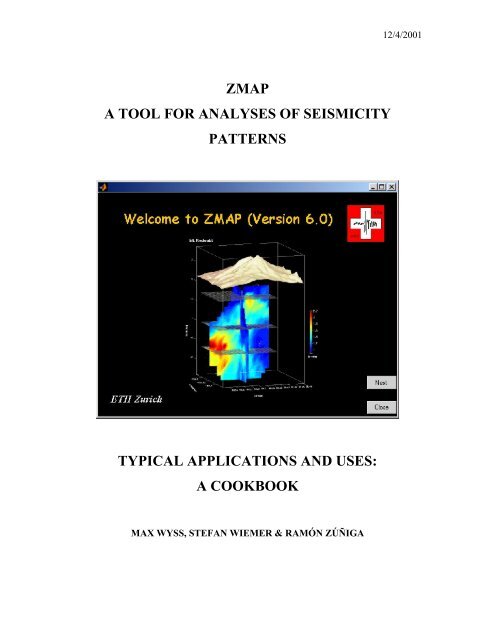 zmap a tool for analyses of seismicity patterns typical applications 
