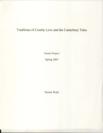 Traditions of Courtly Love and the Canterbury Tales