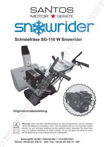 Schneefräse SG-110 W Snowrider - schneefraesen24.com
