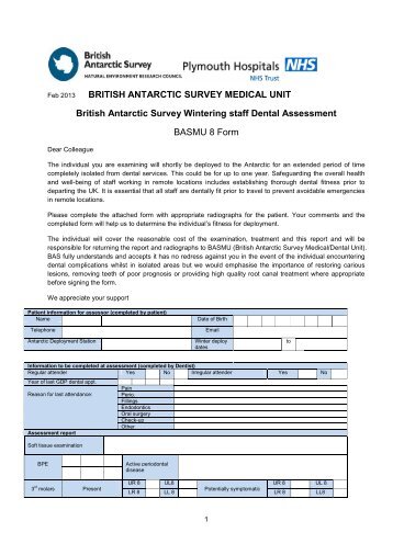 BRITISH ANTARCTIC SURVEY MEDICAL UNIT British Antarctic ...