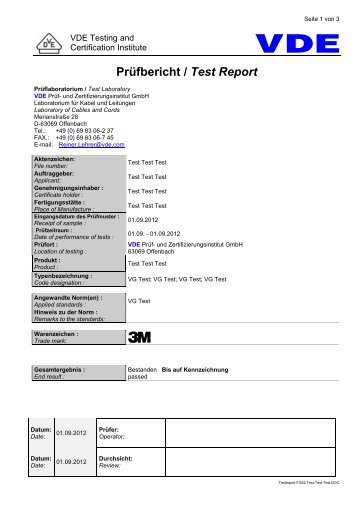 Prüfbericht / Test Report