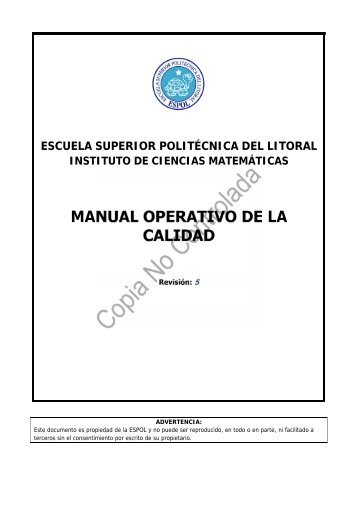 manual operativo de la calidad - ICM - Escuela Superior PolitÃ©cnica ...