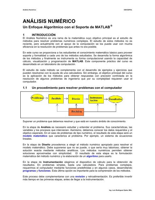 anÃ¡lisis numÃ©rico - Icm - Escuela Superior PolitÃ©cnica del Litoral