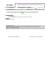 DEKRA DCS I4101 2012 05 Conditions Générales de Certification