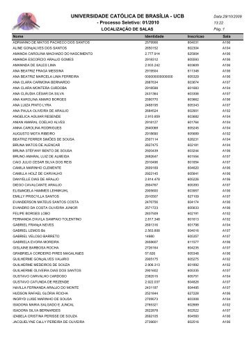 LOCALIZAÃÃO DE SALAS - Universidade CatÃ³lica de BrasÃ­lia