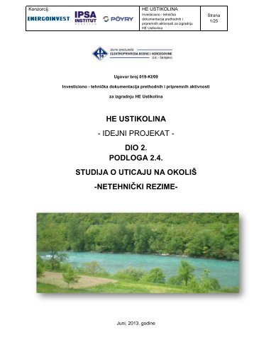 HE Ustikolina, opÄina FoÄa - Federalno ministarstvo okoliÅ¡a i turizma