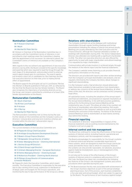 Chemring Group PLC |Annual Report and Accounts 2012