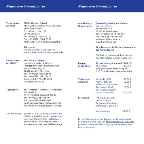 34. Jahrestagung - Bayerische Gesellschaft für Nuklearmedizin eV