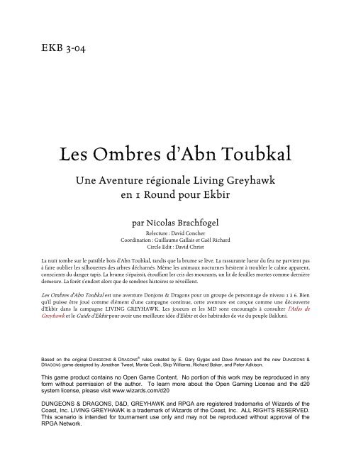 Les Ombres d'Abn Toubkal - Le Monde de Greyhawk