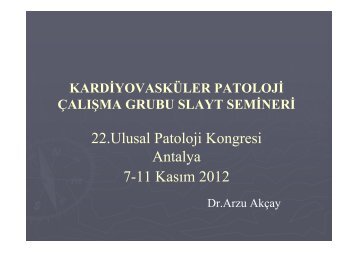 22.Ulusal Patoloji Kongresi Antalya 7-11 KasÄ±m 2012