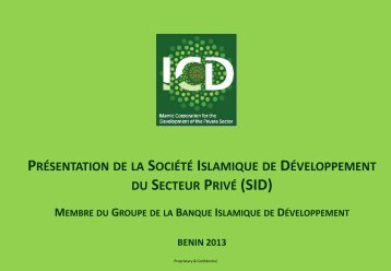 PrÃ©sentation de l' ICD - IDB Group Business Forum