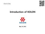 Introduction Of KOLON - IDB Group Business Forum