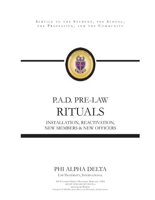 Rituals For Pre Law Ceremonies Phi Alpha Delta Rituals For Pre Law Ceremonies Phi Alpha Delta