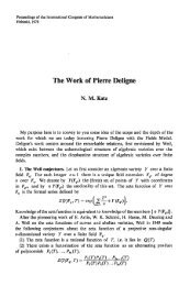 The Work of Pierre Deligne - International Mathematical Union