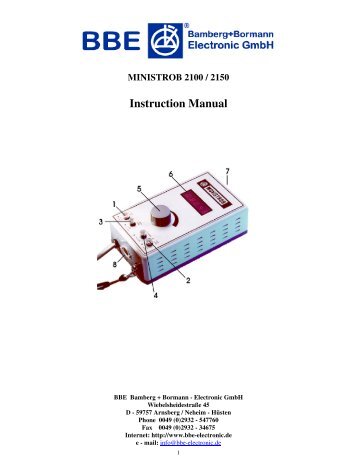 MINISTROB 2100 / 2150 Instruction Manual - Orione S.r.l.