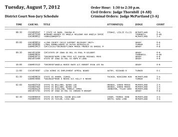 Tuesday, August 7, 2012 Order Hour - Linn County Bar Association