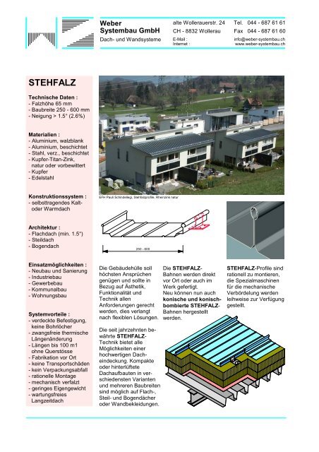 STEHFALZ - weber-systembau.ch