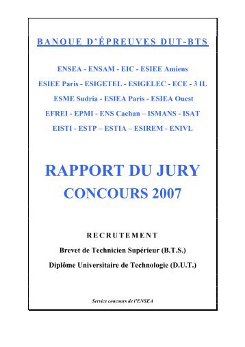Rapport du jury - Concours ENSEA