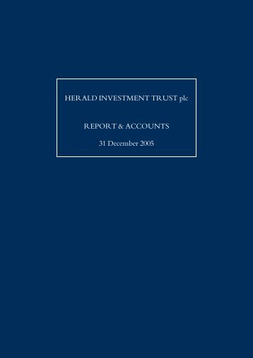 HERALD INVESTMENT TRUST plc REPORT & ACCOUNTS 31 ...