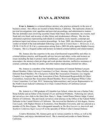 EVAN A. JENNESS - NACDL