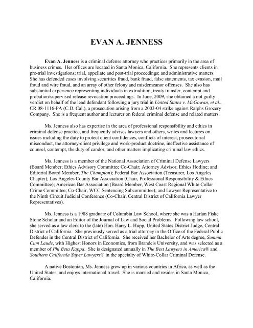 EVAN A. JENNESS - NACDL